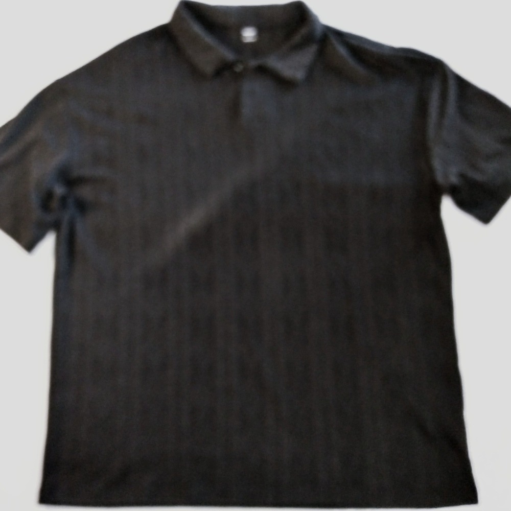 Manfinity Black Textured Polo Shirt Mens Short Sleeve Collared Golf Casual Shirt